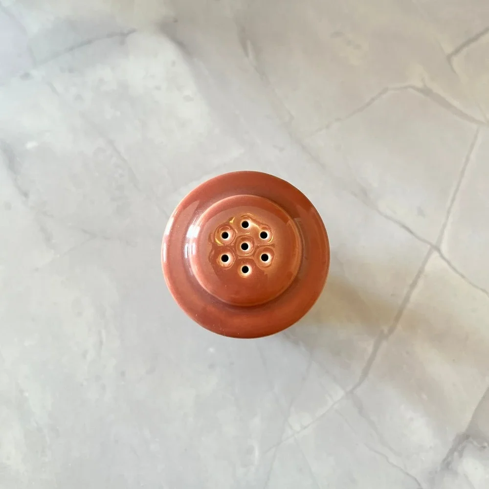 Fiesta Vintage Terracotta Orange Art Deco Style Ceramic Salt or Pepper Shaker